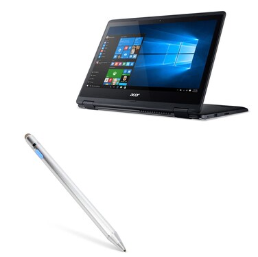 BoxWave Stylus Pen Compatible with Acer Aspire R 14 (R5-471T) - AccuPoint Active Stylus, Electronic Stylus with Ultra Fine Tip - Metallic Silver