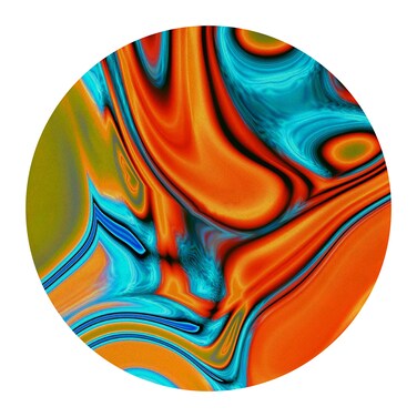 QUICQOD Vivid Modern Southwest Hipster Abstract Turquoise Orange Swirls Mouse Pad,Non-Slip Rubber Base Mousepads for Home Office Dorm Desk Decor,Gifts for Teen Girls,8.7 x 8.7 Inches