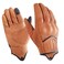 Harssidanzar Mens Full Finger Goatskin Leather Touchscreen Motorcycle Gloves Upgrade GM028,Tan,Size L