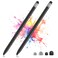 2 Pack Stylus Pens for Touch Screens, High Sensitivity Precision Capacitive Stylus Pen Compatible with iPad iPhone Samsung Tablets All Universal Touchscreen Devices with 4 Rubber Tips (Black)