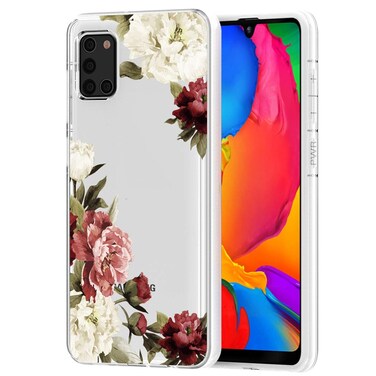Zoeirc Case for Galaxy A31 Case, for Samsung A31 Phone Case Clear Case for Girls Women, Soft TPU Shockproof Protective Transparent Phone Case Cover for Samsung Galaxy A31 (Blossom Flower)