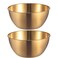 AIYoo Stainless Steel Salad Bowls Set of 2 Mixing Bowl with Measurement Markings Snacks Bowls, Small 0.74 Quart Gold Serving Bowls for Mixing, Cooking, Prepping and Home Kitchen Food Storage Bowls
