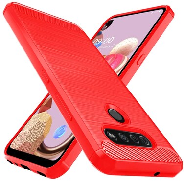 Osophter for LG K51 Case,LG Reflect Case,LG Q51 Case Shock-Absorption Flexible TPU Rubber Protective Cell Phone Cover for LG K51(Red)