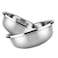 DEARMAMY 2pcs Stainless Steel Vegetable Basin Extra Large Mixing Bowl Flat Base Mixing Bowl Large Stainless Steel Bowl Clothes Wash Pail Kitchen Vegetable Basin Steel Bowls Container Metal