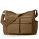 Canvas Messenger Bag for Women Men, Large Crossbody Bag for College Work Travel Daily, Brown