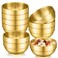 Lallisa 10 Pieces Gold Mixing Bowls Double Wall Thick 304 Stainless Steel Bowls Metal Gold Serving Bowls for Wedding Party Rice Noodle Fruit Salad Soup Facial Cooking Baking Storing(4.1 Inches)