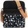 Leaper Girls Crossbody Purses 2 PCS Floral Messenger Bag Canvas Crossbody Bag and Purse Set for Women Floral Black