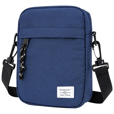 Vaupan Small Crossbody Bag Shoulder Bag For Men, Women Mini Messenger Bag Water Resistant Satchel Bag for Work Travel Business (Blue)