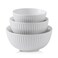 Hasense Ceramic Mixing Bowls of 3, Large Ribbed Nesting White Bowls 1.5/1/0.5 Qt For Kitchen, Cooking, Baking and Serving Prep Bowls for Salad, Pasta, Modern Space Saving Dishes for Kitchen