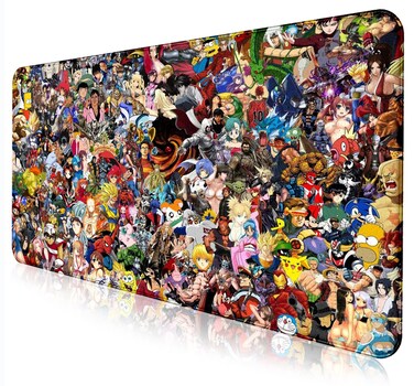 Anime Large Gaming Mouse Pad, Extended Full Desktop Anti-Slip Mouse Pad 35.4 x 15.7 x 0.12 Inch with Stitched Edge Waterproof Keyboard Pad for Office and Home