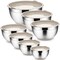 TeamFar Mixing Bowls with Lids, 7-Piece Stainless Steel Metal Nesting Salad Mixing Bowls, 7/3.5/3 / 2.5/1.5/1 / 0.7 QT, Healthy &amp; Easy Clean, Air-Tight Lid &amp; Non-Slip Silicone Bottom-Khaki