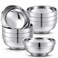 Funnymoom 8 Pack Stainless Steel Bowls Double Walled Insulated Soup Bowls Ice Cream Bowls Metal Mixing Bowls Nesting Bowls for Serving Soup Rice Cereal (24 oz)
