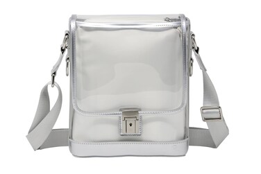 DOMINIE Messenger Unisex Silver Holographic Leather/TPU Satchel Bag