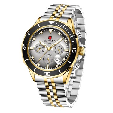 REWARD Watches for Men Fashion Casual Stainless Watch Waterproof Luminous Date Quartz Business Wrist Watches
