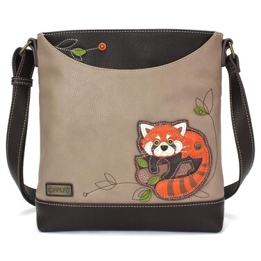 CHALA Sweet Messenger Mid Size Shoulder Purse with Adjustable Strap - Red Panda - warm gray
