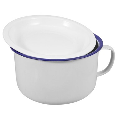 Toddmomy Enamel Instant Noodle Bowl Braiser Pan with Lid Casserole Dish with Lid Soup Bowl with Lid Spaghetti Basin Enamelware Bowls Mixing Bowl with Handle Kitchen Food Serving Bowl Pasta