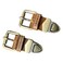 RUSTIC TOWN Leather Bag Replacement Push Clip Clasp Lock Pack of 2 - Quick Release Metal Fasteners Buckles for all Satchel, Messenger, Briefcase Bag (Brown Clip with White Stitching)