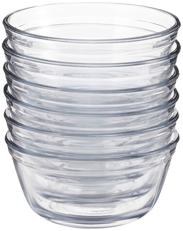 Anchor Hocking Glass Food Prep and Mixing Bowls, 1 Quart (Set of 6), Clear -,81573L11