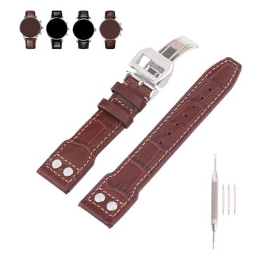 MMBAY 22mm Rubber Watch Bands Compatible Fit for IWC Big Pilot&rsquo;s Watch Replacement Silicone Strap Wirstband for Men and Women Waterproof Bracelet Watch accessories