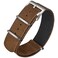 torbollo Suede Leather Watch Band, Style One-Piece Military Watch Strap Vintage Tone 20mm Replacement Wrap for Men Women Coffee