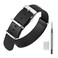 ANNEFIT Leather Watch Band 20mm, Genuine Calfskin One-Piece Military Watch Straps for Men and Women with Brushed Silver Buckle (Black)