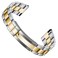 SINAIKE 22mm Watch Band for Men Screw-In Stainless Steel Premium Metal Watch Band Universal Straight with Curved Ends Replacement Strap Deployment Buckle Silver and Gold