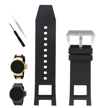 XIW Compatible for 28mm Invicta Subaqua Noma III 0736 0779 0924 1149 1150 14942 1577 5511 6043 10104 Rubber Watch Band Replacement for men Silicone Wirstband Strap women Bracelet (Black)