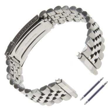 Gilden Unisex Non-Expansion 18-23mm Extra-Long Stainless Steel Watch Band 1542 (18-23 millimeter end width, Stainless Steel)