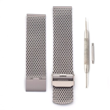 THEAGE Titanium Mesh Watch Band for Mens Women, Mesh Watch Straps (22mm)