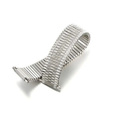Semdu Men&rsquo;s Stainless Steel Comfortable Stretch Watch Band, Gold Tone, Silver Tone or Black Replacement Strap, 16-22mm, Curved End or Straight End with No Clasp, Long or Extra Long (silver)
