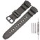 Resin Watchband Compatible with Casio MCW100H MCW-100H WS220 Watch Replacement Strap Orange Black Bracelet (Black metal buckle)