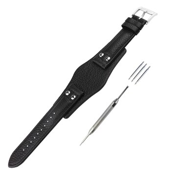 unilabo Leather Watch Band Compatible for Fossil 22mm CH2564 CH2565 CH2573 CH2574 CH2587 CH2592 Strap Replacement for men and women wirst watchband, Black