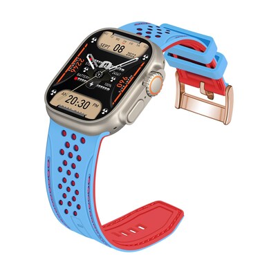 YISIWERA Sport Silicone Band Compatible with Apple Watch Band 42mm 44mm 45mm 49mm for Women Men,Soft Wristband Waterproof Replacement Sport Strap for iWatch Series 9 8 7 6 5 4 3 2 1 Ultra SE Blue