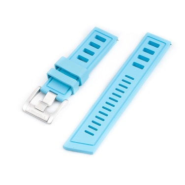 StrapHabit Quick Release Pro Diver Rubber Watch Strap Band FKM 20mm 22mm (Light Blue, 22mm)