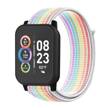 BlackPro Compatible with iTech Fusion 2 / iTech Fusion 2R Watch Bands, Nylon Hook and Loop Design, Breathable and Adajustable with Quick Release Pins (Rainbow)