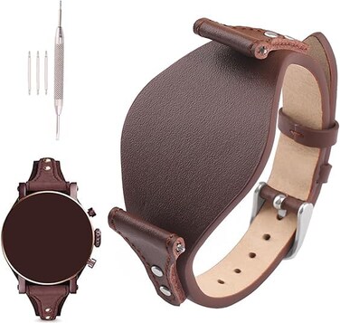 XIW Compatible for 18mm Fossil ES4286 ES4114 ES4113 ES3838 ES3748 ES3625 ES3616 ES3615 Leather Watch Band Replacement for women Wirstband Strap men Bracelet, Black