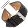 Gilden 22-26mm Men's Industrial-Style Flat Stitched Black Calfskin Watch Band SLS61-0124 (24 millimeter end width, Black)