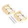 Wellfit 2 Pack Watch Straps Bands Buckle Replacement, Watch Band Clasp, Choice of Color and Size, Vacuum PVD Finish, (16mm, Gold)