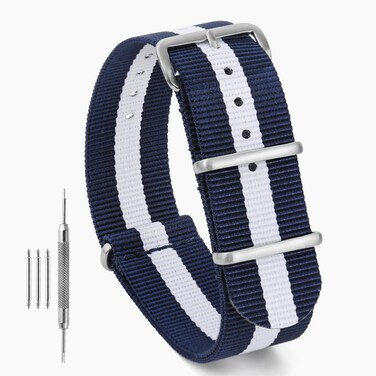TACTICAL FROG Nylon Watch Band 18mm 19mm 20mm 22mm, Waterproof Military Watch Straps Replacement for Men Women, With Stainless Steel Buckle