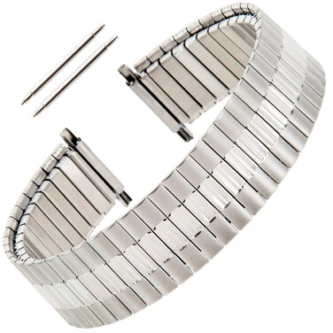 Gilden Gents Expansion 17-22mm Extra-Long Stainless Steel Watch Band 534-SL (7 1/4" Long, Stainless Steel)