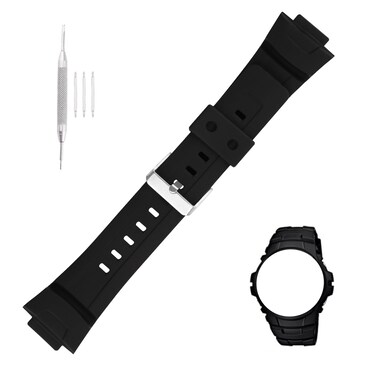 Topuly XXmm Resin Watch Band replacement for Casio G-shock G-100-2B G-100-2BV G-200 G-2310-2V G-2400-2V Strap Wirstband accessories for Men and Women(Black)