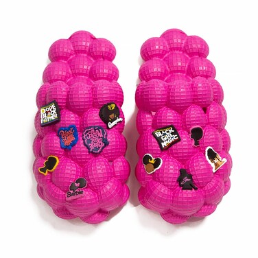 LEPHYON Bubble Slides  Funny Golf Ball Slides  Lightweight Foam Shower Shoes Men Comfortable Womens Slippers Stylish Non-Slip Soles Unisex（Babi Pink DIY W9）