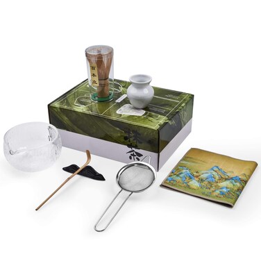 PARAFUL Matcha Tea Set, Matcha Bowl and Whisk set, Matcha Starter Kit, Matcha Ceremony Kit Japanese Tea Ceremony Set for Matcha Making