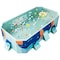 Buric Foldable Pool Non-Inflatable Swimming Pool for Family Adults Hard Plastic Shell Collapsible Rectangle Swimming Pool for Outside Backyard Portable Pet Dog Pool (2.6m)