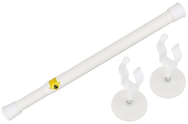 MUTUACTOR 1PCS Magnetic Curtains Rods,Heavy-Duty White Magnetic Door Curtain Rods for Metal Doors 13&rdquo; to 26&rdquo;,No Drilling Anti-slip Window Curtain Rods Adjustable Y-Clamp Magnetic Holders for Curtains