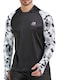 FOORSKI Rash Guard for Men UPF 50 Long Sleeve Fishing Hoodie Sun Protection Lightweight T Shirts Athletic Fishing Shirts Black S