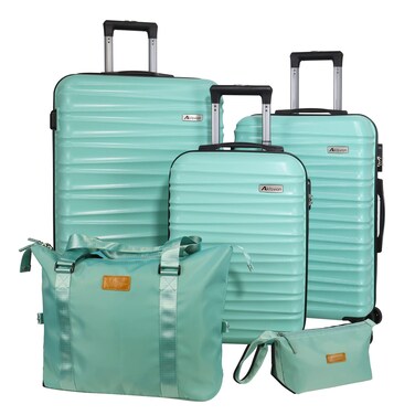 Aklsvion Luggage Sets 3 Piece(20/24/28)-Suitcase Set- Luggage with Wheels-PC + ABS Durable Lightweight Rotating hardshell suitcase 5PCS(Mint Green)&hellip;
