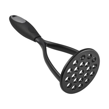 KSENDALO Multifunctional Kitchen Cooking Tool &ndash; Potato Masher, Avocado Masher, Bean Masher - Nonstick Degradable Nylon Blade with Comfortable Rubber Wrapped Handle, Degradable Nylon Blade, Black