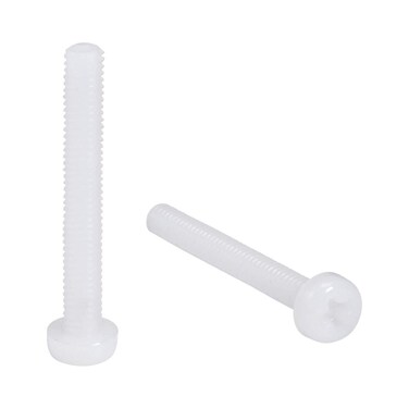 uxcell M4x30mm Threaded Nylon Phillips Cross Pan Head Machine Screws Bolts White 50Pcs