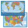 2 Pack - Laminated World Map Poster &amp; USA Map Set - Equal Earth world map design shows continents at true relative size - US Map 18&rdquo; x 29&rdquo;